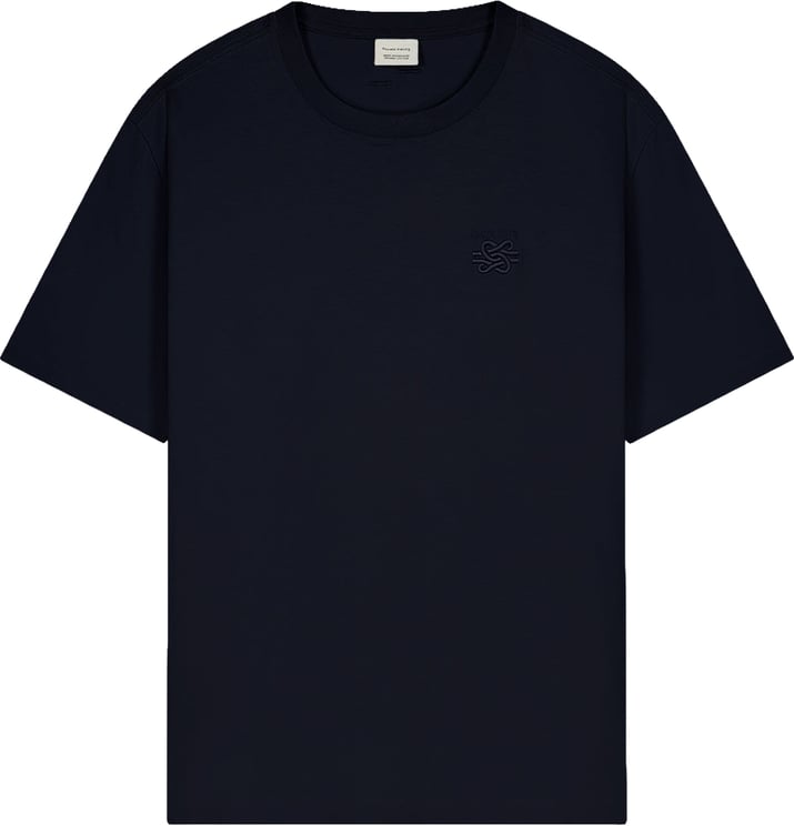 Filling Pieces T-Shirt Embroidered Knot Melange Navy