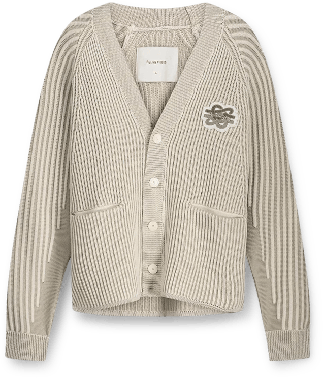 Filling Pieces Heren Knit Cardigan Knot Beige