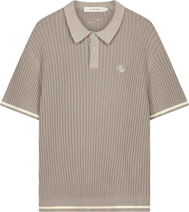 Filling Pieces Filling Pieces 422670500246 Polos Taupe Knit Polo Boucle