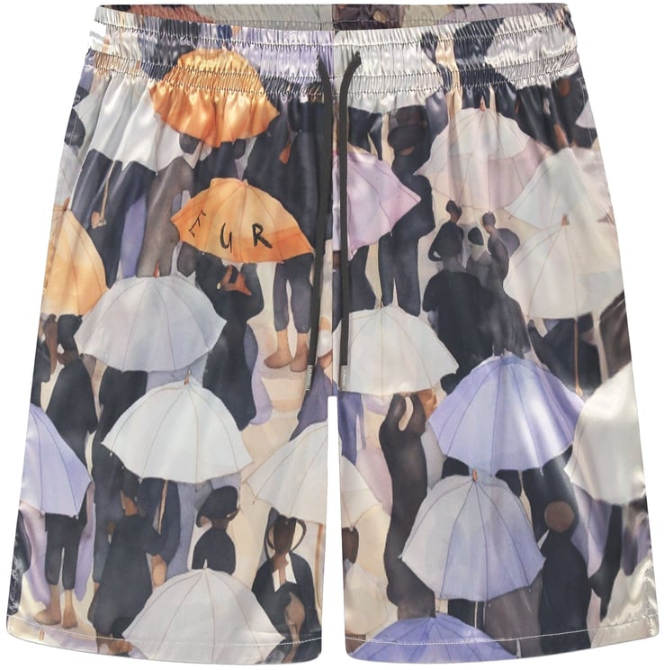 FLÂNEUR Umbrella Viscose Shorts | Purple