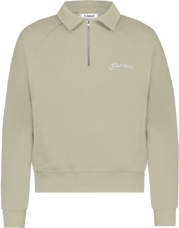 FLÂNEUR Signature Raglan Half Zip | Beige