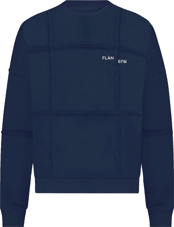 FLÂNEUR Cut & Sew Sweater | Deep Blue