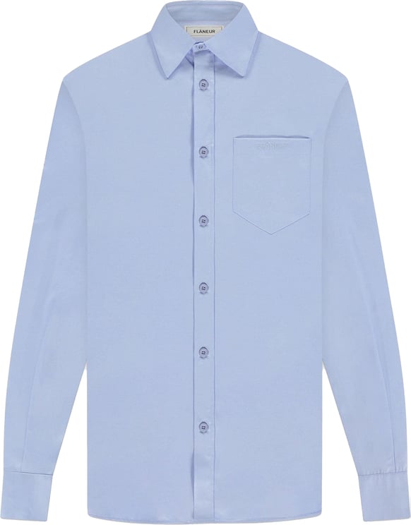 FLÂNEUR Cotton Poplin Shirt | Blue