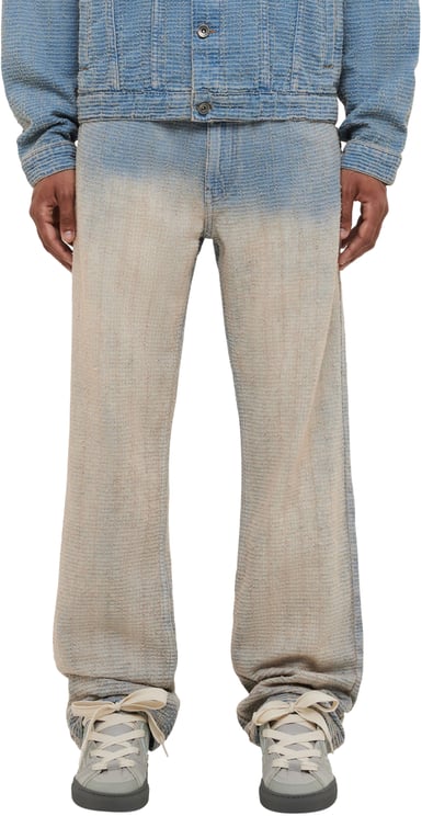 FLÂNEUR Faded Tweed Denim Jeans | Light Blue