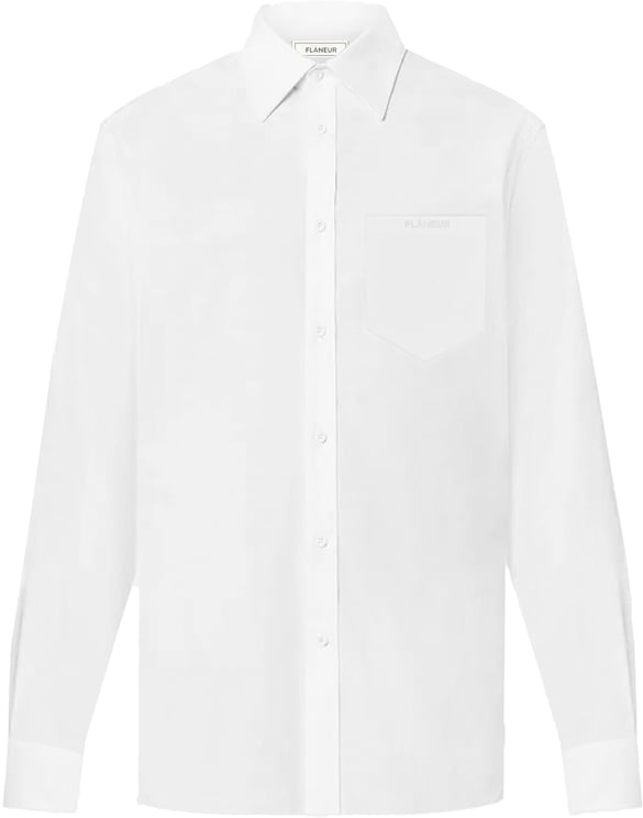 FLÂNEUR Cotton Poplin Shirt | White