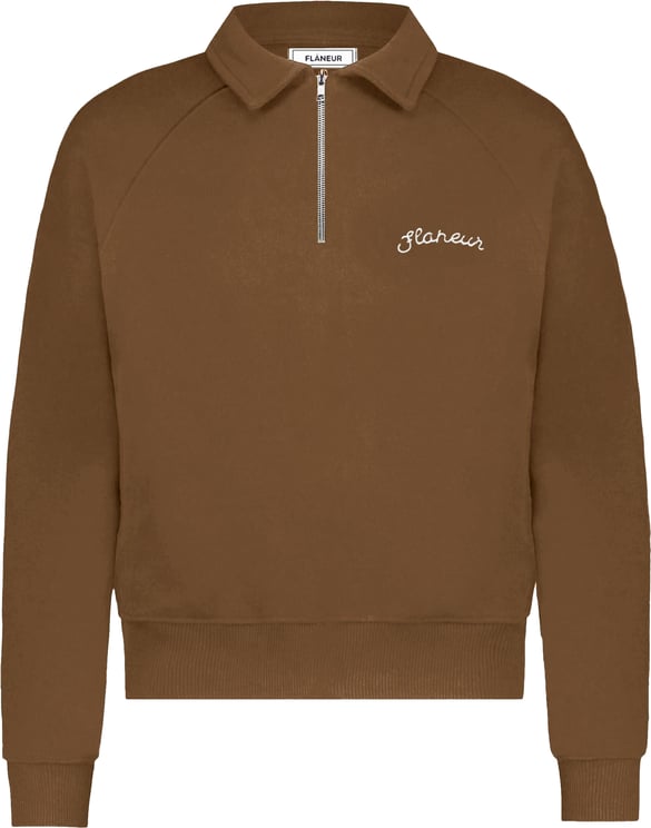 FLÂNEUR Signature Raglan Half Zip | Brown