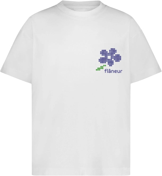 FLÂNEUR Pixel Flower T-Shirt | White