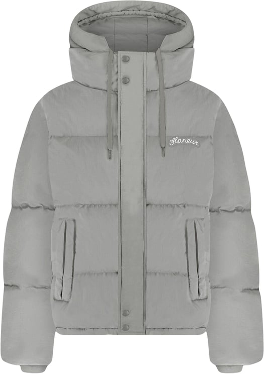 FLÂNEUR Signature Hooded Puffer Jacket | Grey