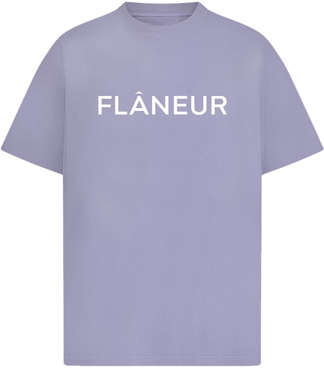 FLÂNEUR Printed Logo T-Shirt | Purple