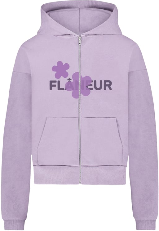 FLÂNEUR Organic Flower Zip-Up | Soft Purple