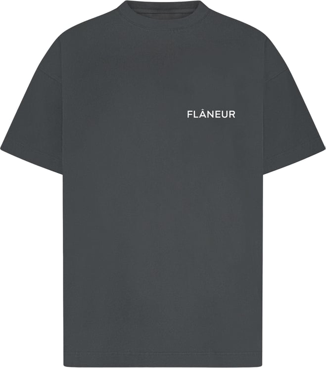 FLÂNEUR Double Logo Washed T-Shirt | Black