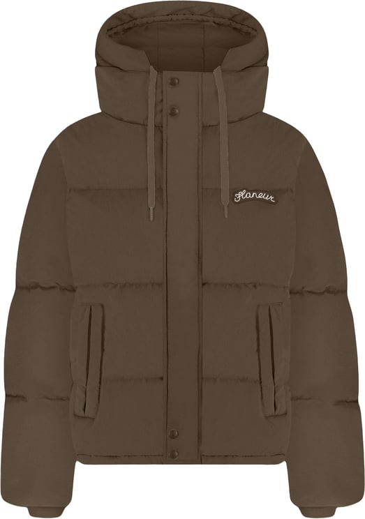 FLÂNEUR Signature Hooded Puffer Jacket | Brown