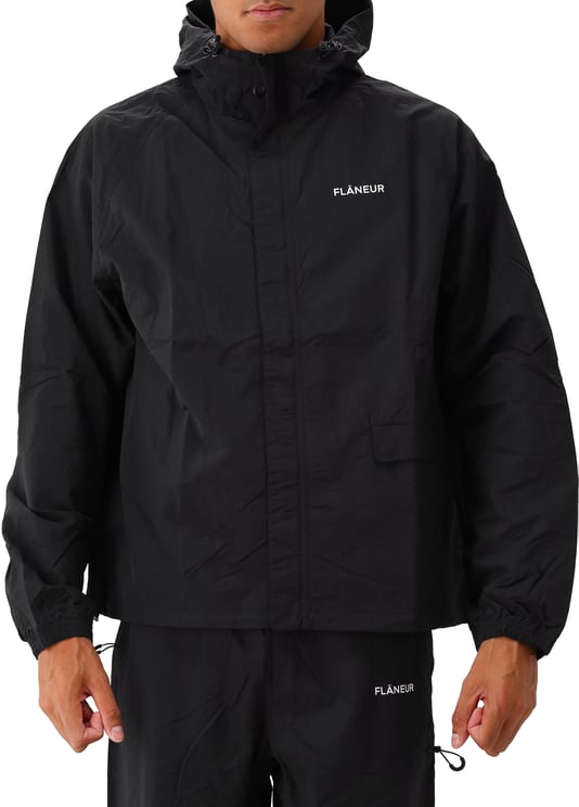 FLÂNEUR Flâneur Jas Zwart Turtle Nylon Jacket