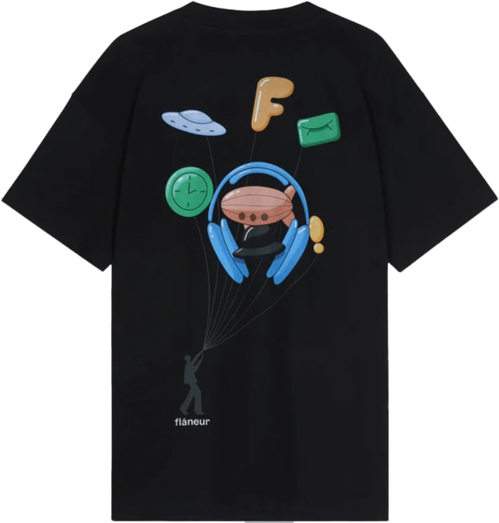 FLÂNEUR Opblaasbare T-shirt ZWART