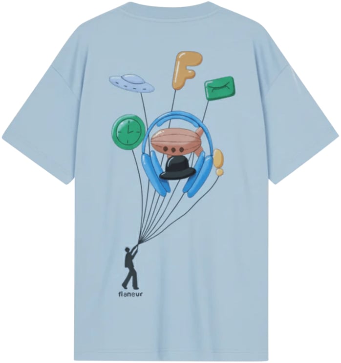 FLÂNEUR Opblaasbare T-shirt LICHTBLAUW