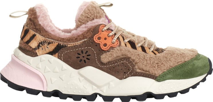 Flower Mountain Sneakers Teddy Beige, Verde E Marrone