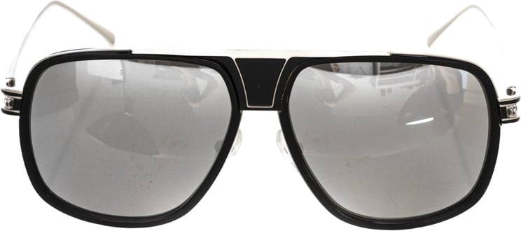 Frankie Morello Frankie Morello Black Metallic Fiber Men Sunglass