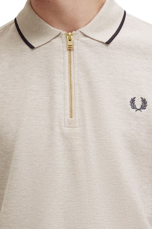 Fred Perry Fred Perry Crepe Pique Zip Neck Polo Shirt