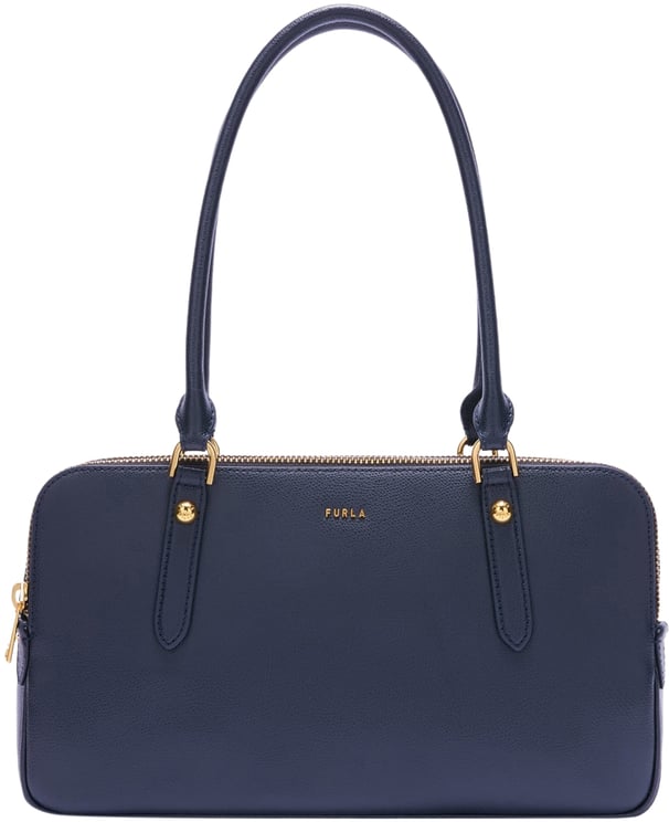 Furla Furla giulia m boston leather shoulder bag, blue
