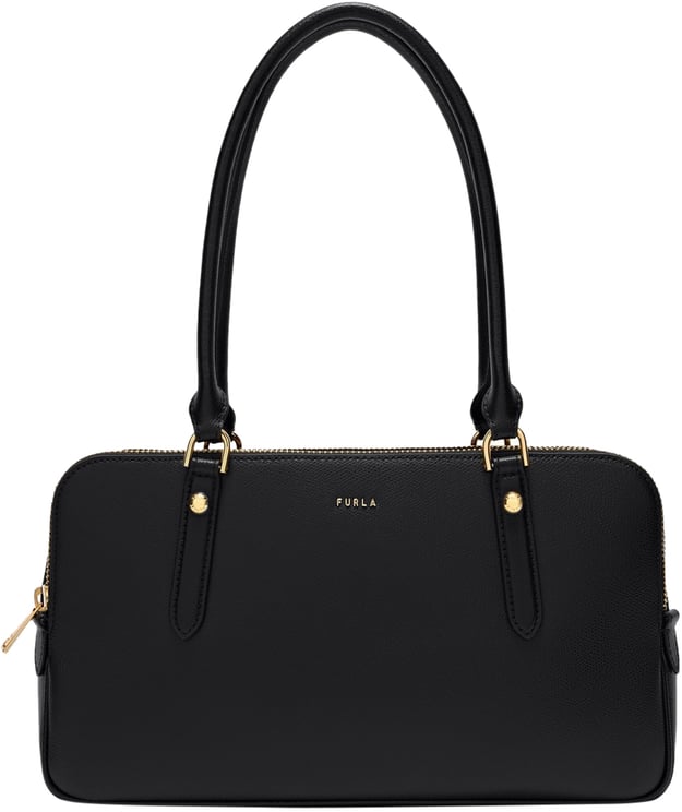 Furla Furla giulia m boston leather shoulder bag, black