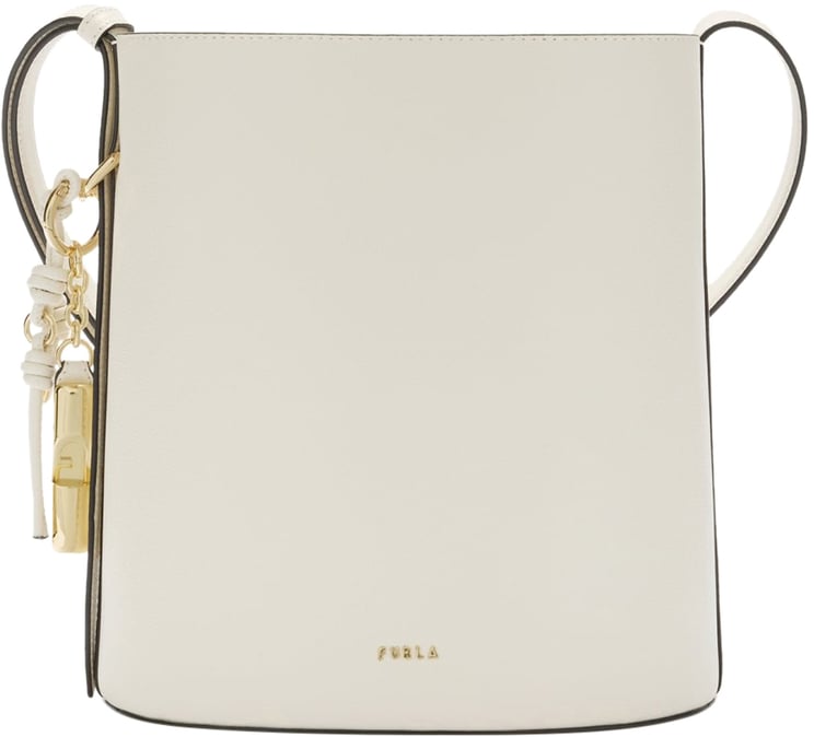 Furla Furla roxie s leather bucket bag, cream color