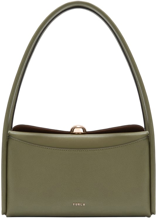 Furla Furla nicole m boston leather shoulder bag in avocado green