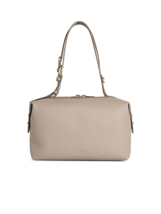 Furla 'Double' Linen Leather Bag