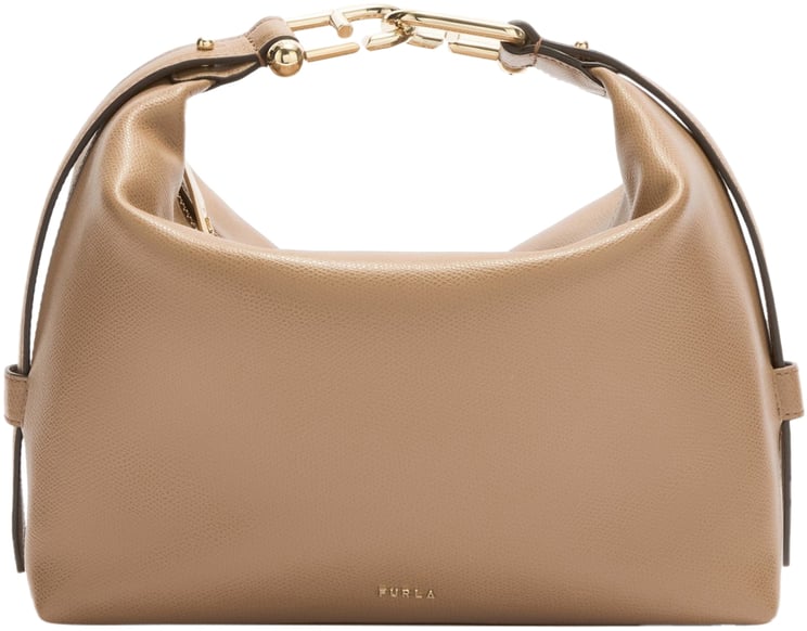Furla Furla tonie m leather hobo shoulder bag, toffe color