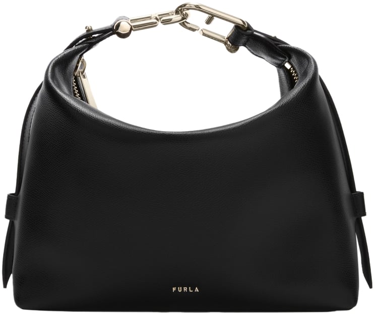 Furla Furla tonie m leather hobo shoulder bag, black