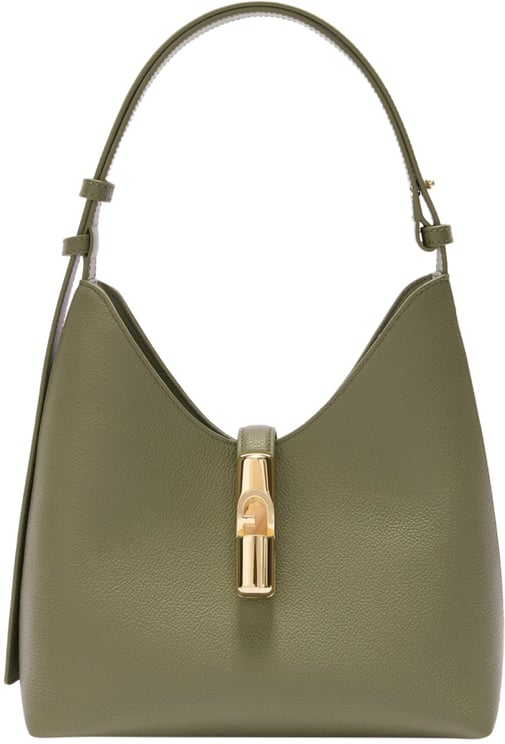 Furla Furla goccia s leather hobo bag, avocado green