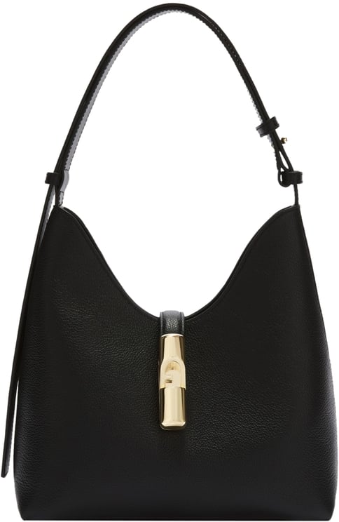 Furla Furla goccia s leather hobo bag, black