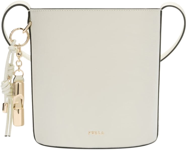 Furla Furla roxie mini leather bucket bag, cream color