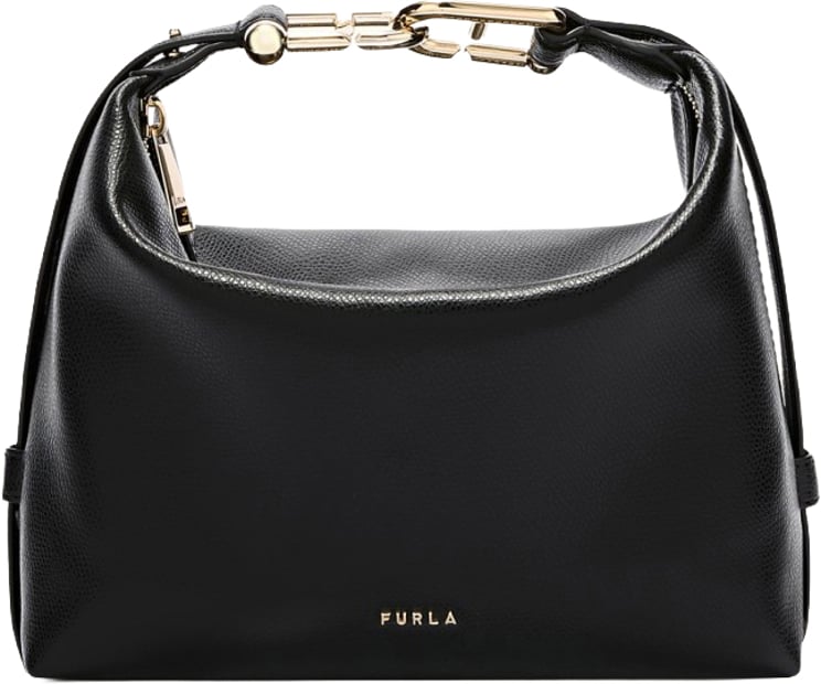 Furla Furla tonie mini hobo bag in black leather