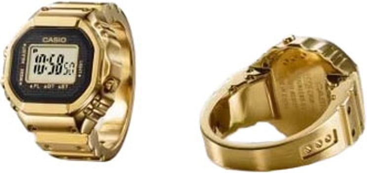 G-Shock Casio G-Shock Horloge Ring CRW-001G-9ER Staal met Geelgouden Plating Digitaal Special One Size Fits All