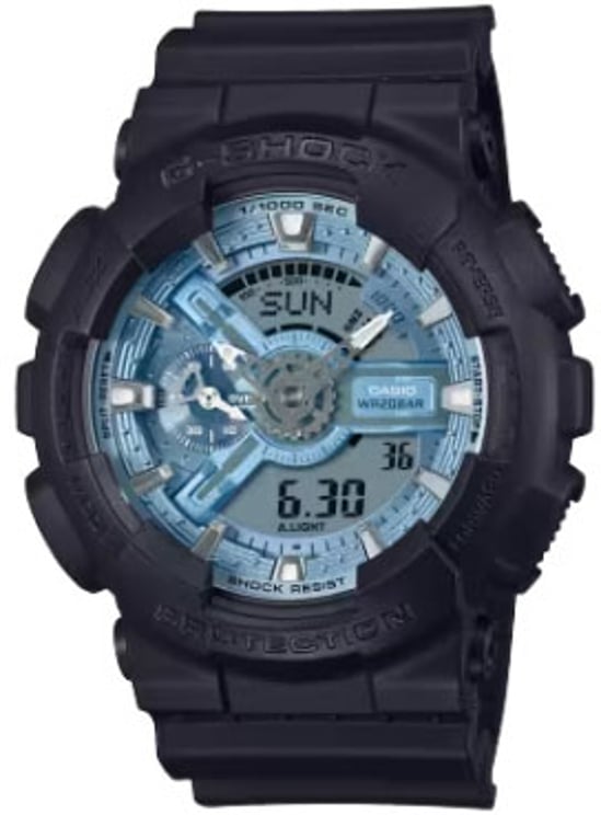 G-Shock Casio G-shock Horloge GA-110CD-1A2ER Analoog Digitaal Zwart met Blauwe Wijzerplaat