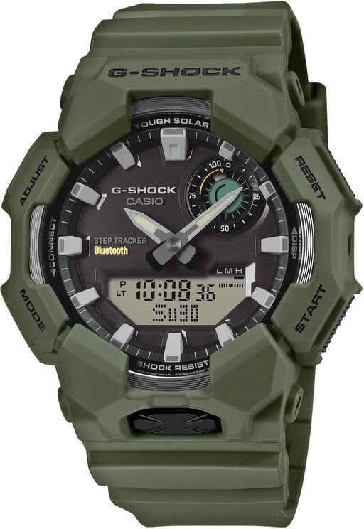 G-Shock Casio G-Shock Horloge GA-B010-3AER Digitaal Analoog Zwarte Wijzerplaat 53mm met Groene Band Waterdichtheid 200meter
