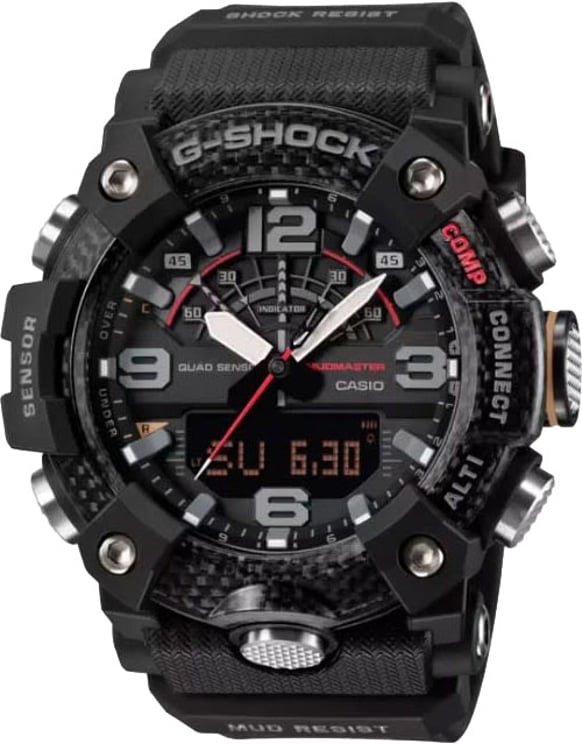 G-Shock Casio G-Shock Horloge GG-B100X-1AER Mudmaster Carbon Zwart 200m Waterdicht Bluetooth 55mm