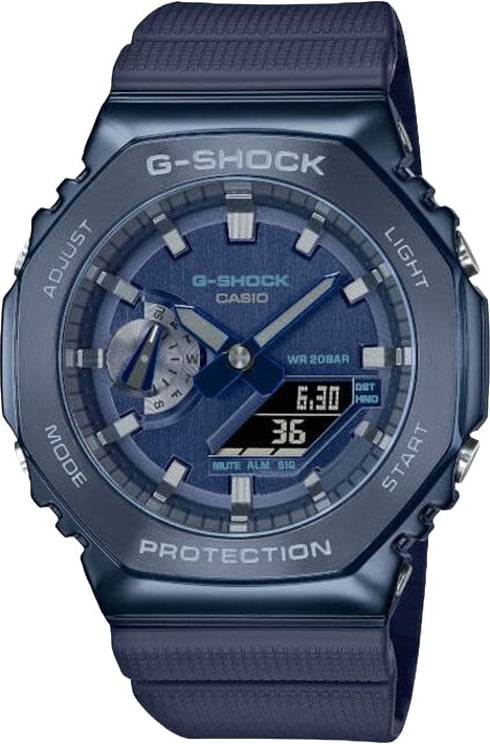 G-Shock Casio G-Shock Horloge GM-2100N-2AER Staal Blauw Analoog Digitaal met Blauwe Horlogeband 42mm