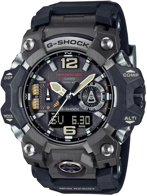 G-Shock Casio G-Shock GWG-B1000-1AER Mudmaster Solar Radio Controlled Carbon Core Guard met Zwarte Horlogeband 50mm