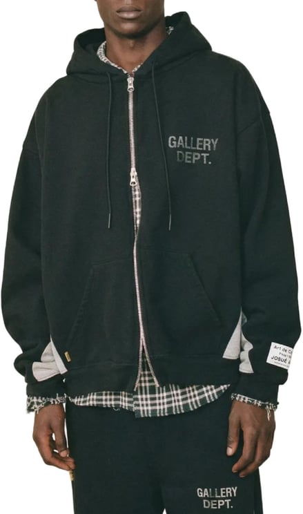 GALLERY DEPT CONTRAST PANEL SWEATSHIRT WASHED BLACK/ HEATHER GREY