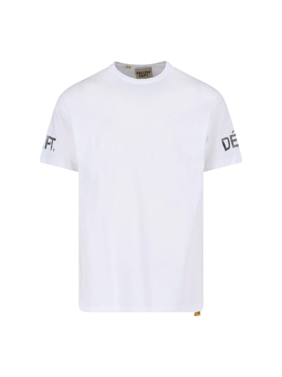 GALLERY DEPT White Contrast Logo Straight Hem T-Shirt