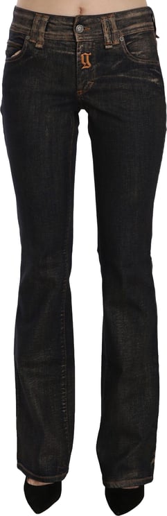 Galliano John Galliano Black Washed Mid Waist Flared Denim Pants Cotton