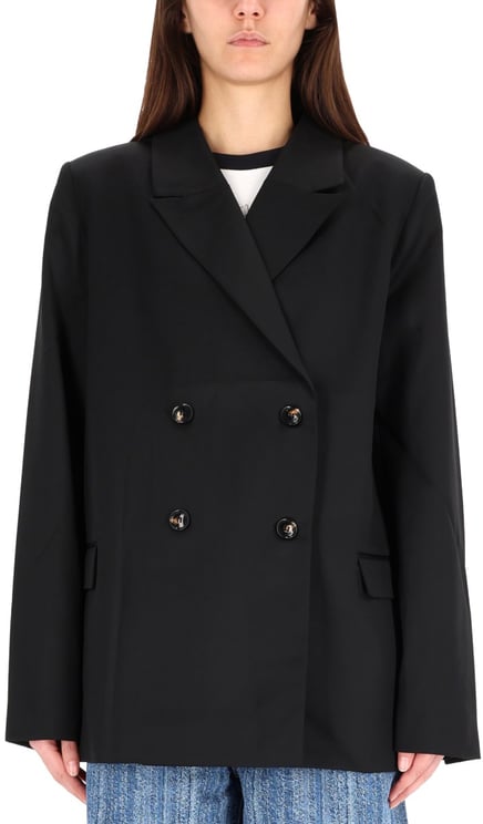 Ganni DOUBLE-BREASTED WOOL JACKET