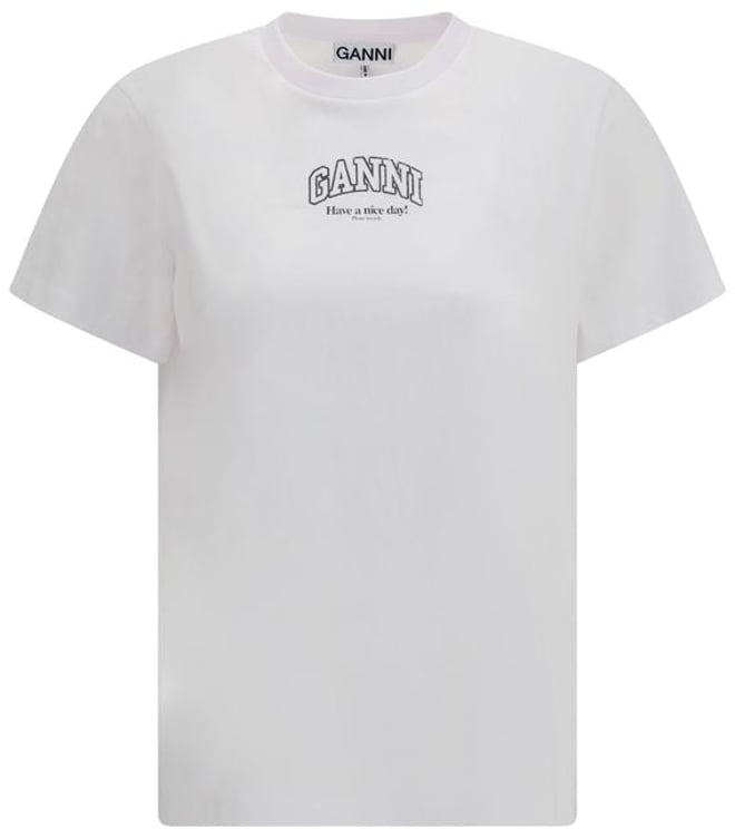 Ganni Ganni White Cotton T-Shirt