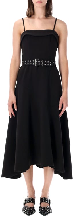 Ganni Asimmetric Midi Dress Nero