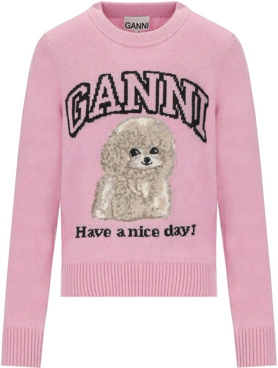 Ganni GANNI POODLE CREWNECK JUMPER
