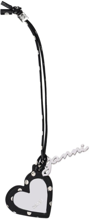 Ganni GANNI BOU HEART POLKA-DOT PRINT CHARM