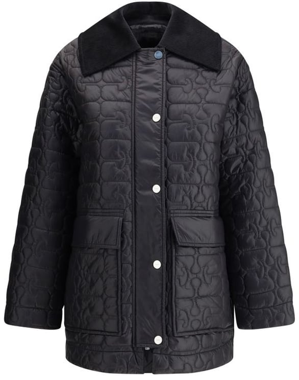 Ganni Ganni Gray Nylon Coat