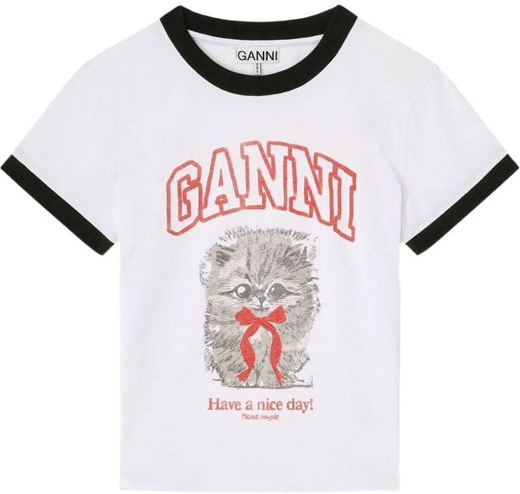 Ganni T-Shirts And Polos White