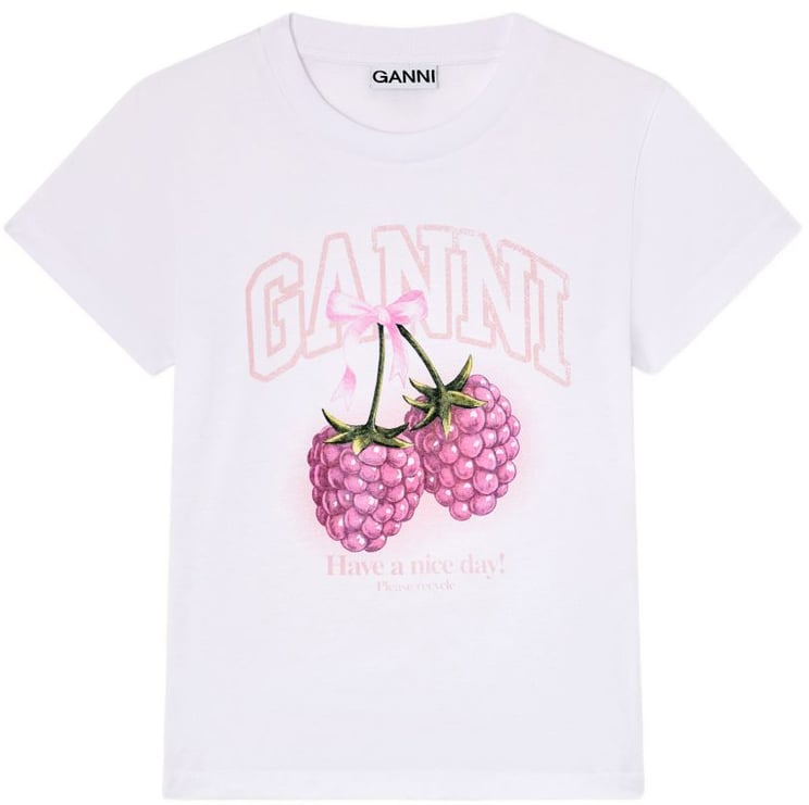 Ganni T-Shirts And Polos White